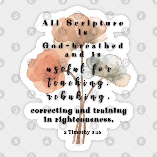 2 Timothy 3:16, Famous Bible Verse. Sticker by AbstractArt14